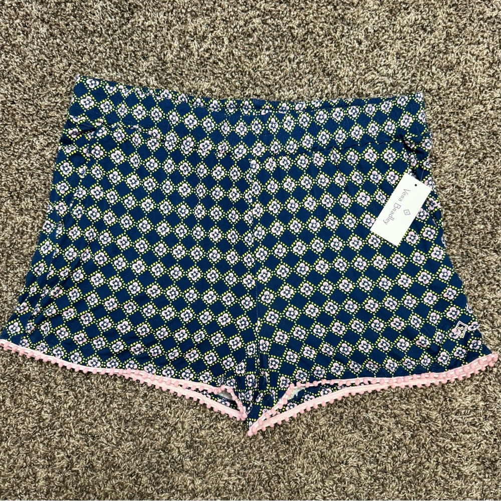 NWT Vera Bradley Blue & Pink Super Soft Viscose Pajama Shorts Women’s Size XL